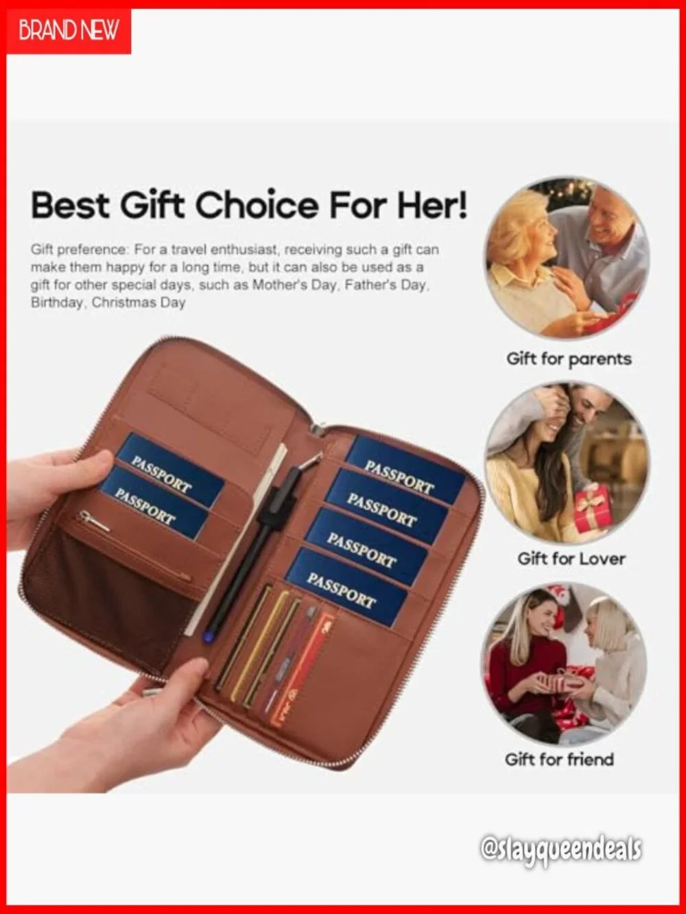 Premium Leather RFID Blocking Passport Holder Wallet Travel Organizer